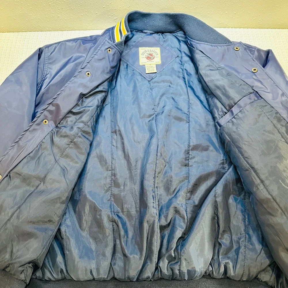 Vintage Steve Barrys Michigan Wolverines Satin Bomber Varsity Jacket Mens XL Y2K